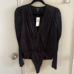 Black Nora Plunging V-neck Bodysuit